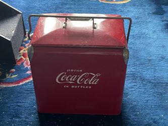 Vintage 1950s Coca-Cola Picnic Cooler – Acton Mfg. Co. – Original Metal Coke Cooler