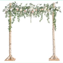 Ling’s Moment 6.5ft Backdrop Floral Garland with Hanging Vines in white and sage 