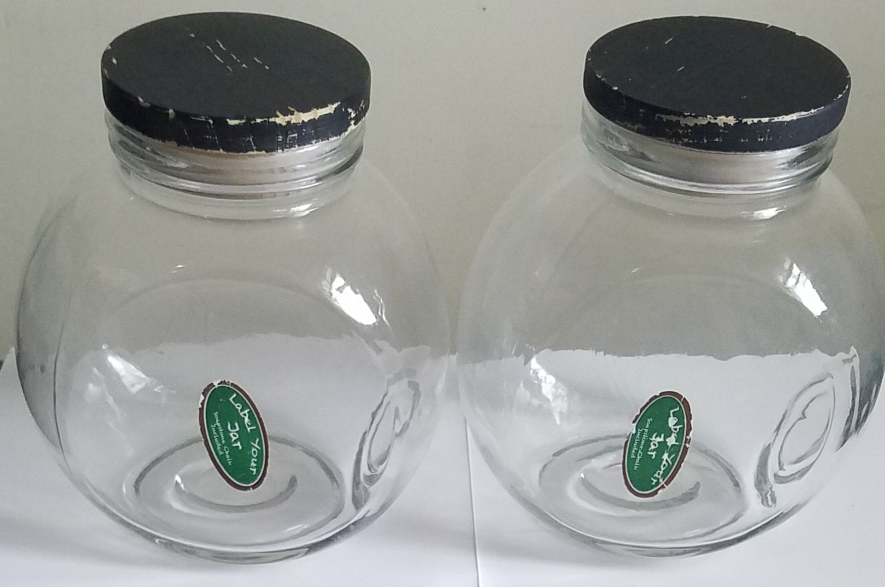 2 Glass Jars for Beans, Sugar etc.