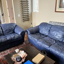 Beautiful Leather Couch and Loveseat