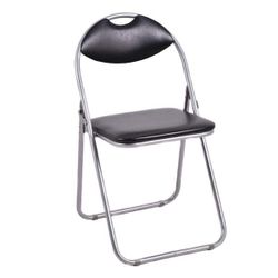 Black Metal Seat Folding Chairs (Set of 6 Chairs)