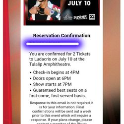 2 Ludacris tickets At Tulalip amphitheater 