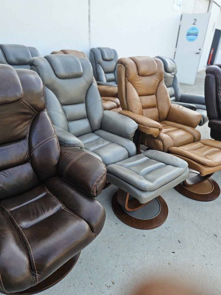 Leather Swivel Chair-Faringdon