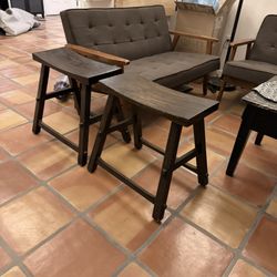 2x Wooden Pier1 Table Height Stools
