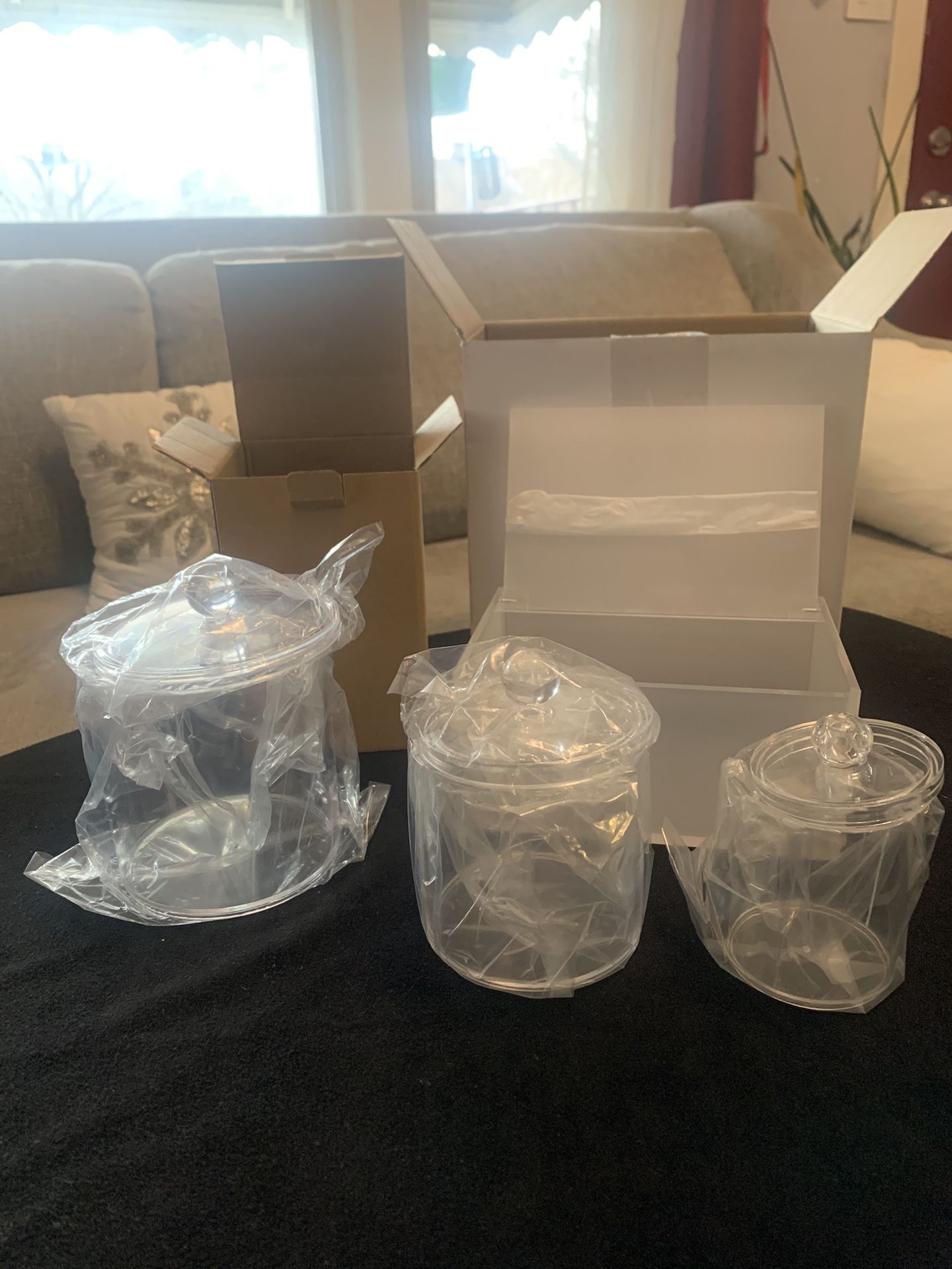 Acrylic Jars With Lids Multi-pirpuse