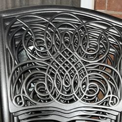 Wrought Iron Bistro Hampton Bay Seven Piece Set Outdoor