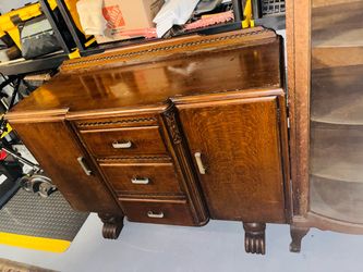 Antique art deco wood sideboard buffet