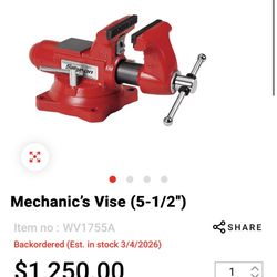 5” SnapOn Vise