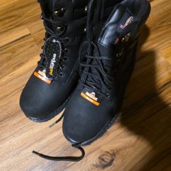 Brahma  Bravo II Black Leather Steel Toe Work Boots Sizes  8.5 New