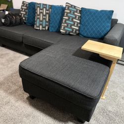 3 Seater With Lounger, Side Table & Coffee Table