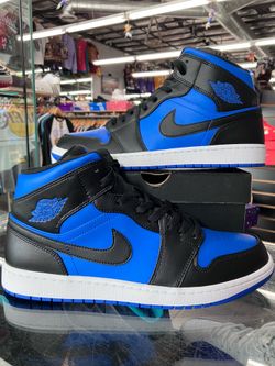 Air Jordan 1 Mid Black Royal Blue