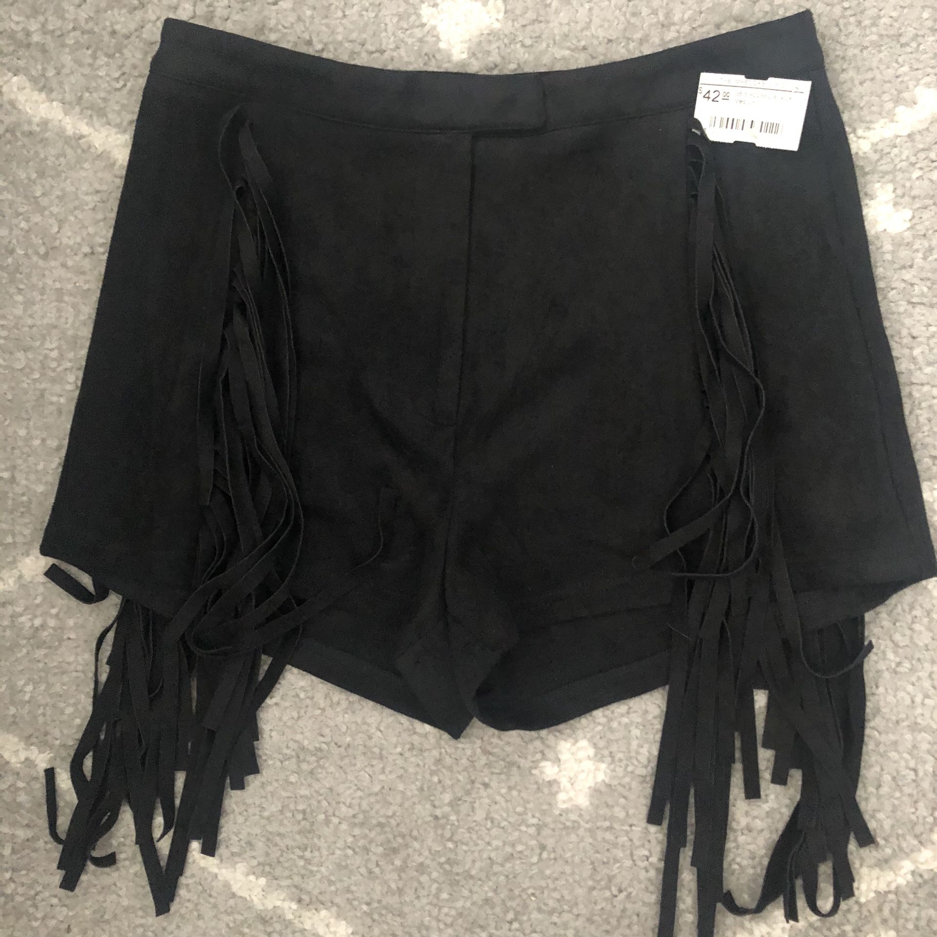 NWT Impeccable Pig Suede Fringe Shorts