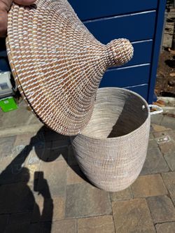 Large woven laundry basket