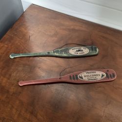 Pair of 2 hangable decorative wood oars Cabin Decor