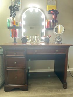 Vintage wood desk / Vanity