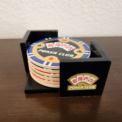 ESPN Poker Club Ceramic Coasters, 6 Total 