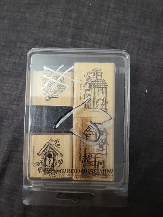 Stampin' Up Birdhouse Mini 4 Piece Wooden Rubber Stamp Set