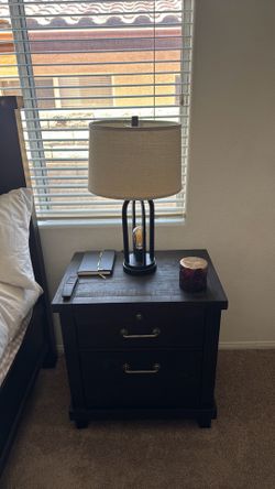 Dark wood nightstand