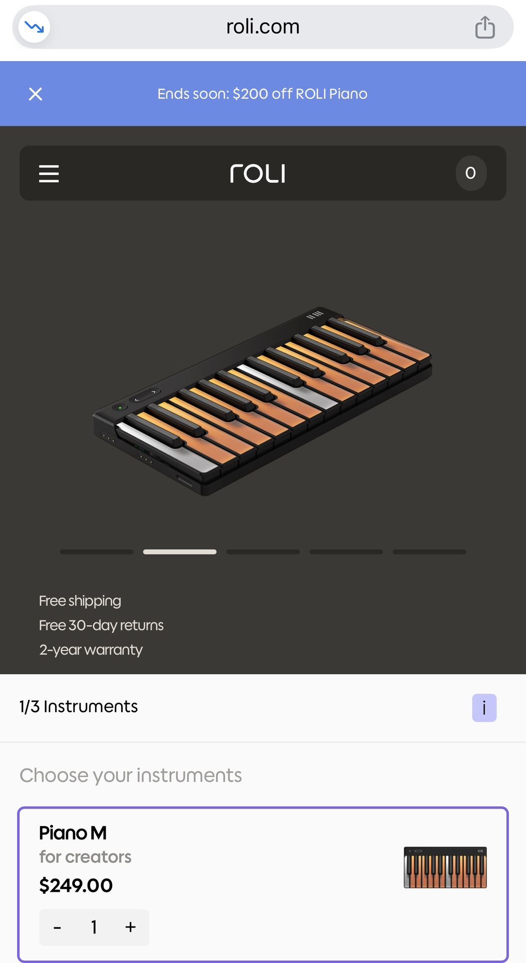 ROLI Lumi Keys Studio Edition Light Up midi controller, Works Great, Model LKB01