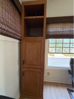 Free – 2 Tall Solid Hardwood Cabinets / Bookshelves