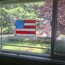 9x12 Stained Glass American Flag