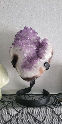 One of A Kind Amethyst Shaped Like A Human Heart 