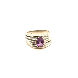 Silver 925 Oval Shaped Amethyst Ring