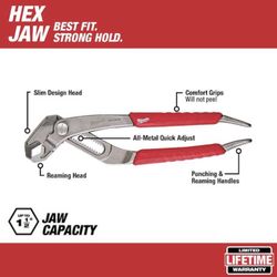 Milwaukee 8” Comfort Grip V-Jaw Pliers 