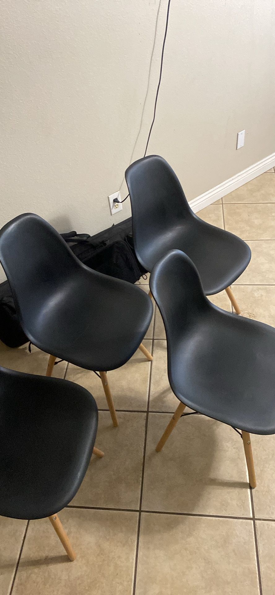 Flash Furniture Elon Series Plastic Chair with Wooden Legs for Versatile Kitchen, Dining Room, Living Room, Library or Desk Use