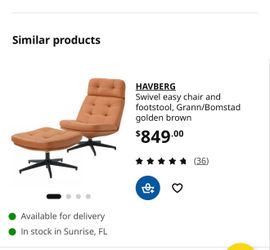 IKEA leather chair with footstool