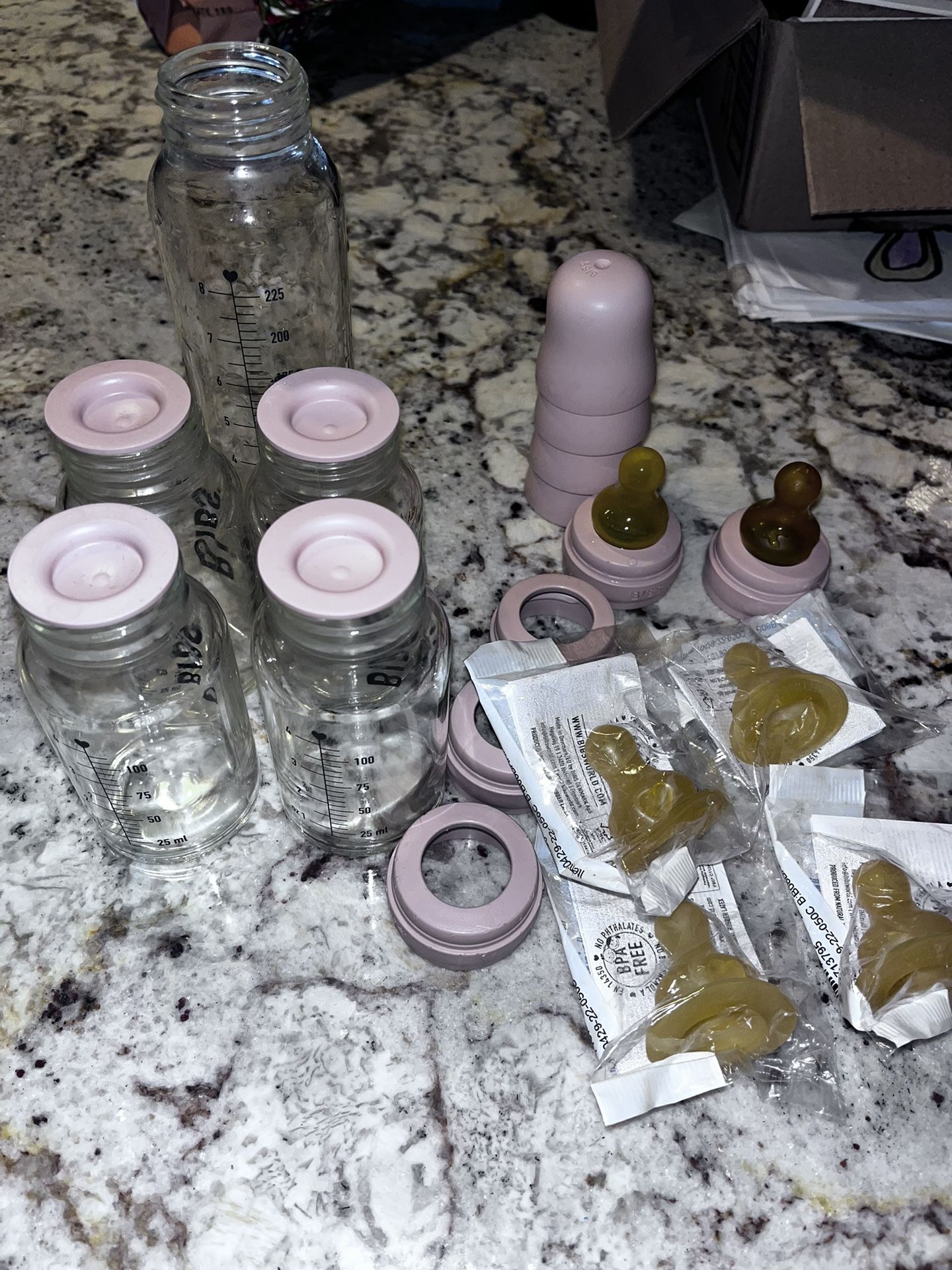 5 Baby Glass Bottles