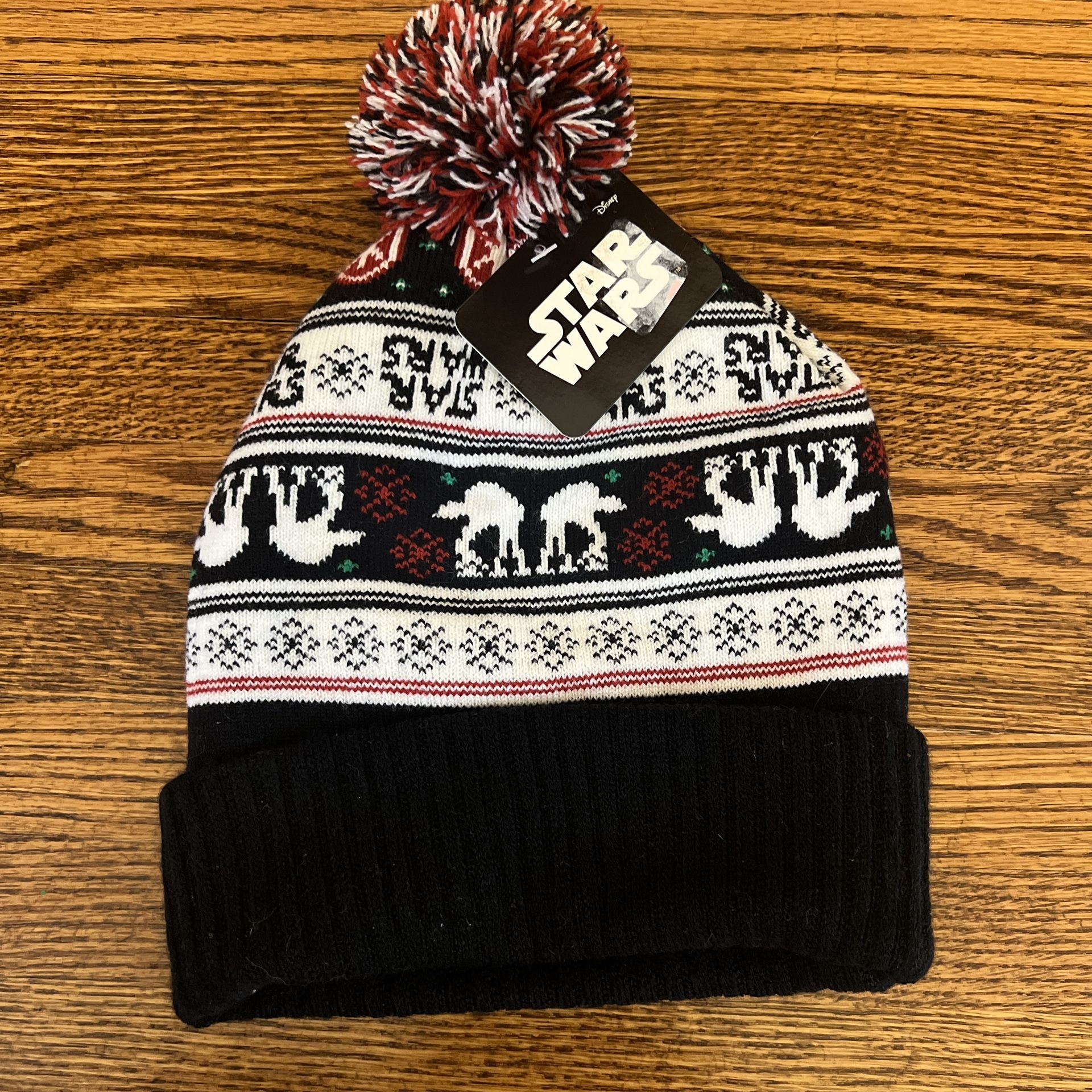 Bioworld LootCrate Disney Star Wars At-At Fair Isle Walker Pom Pom Beanie NWT