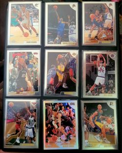 1998 Topps Chrome Basketball 9 Card Lot Including Kobe Bryant Vince Carter RC