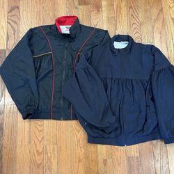 2 Vintage 90s Reebok Women Large Nylon Windbreaker Track Jacket Retro Coat Lot