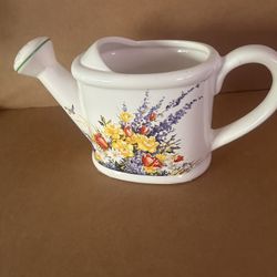  Ceramic Watering Can Vase/Planter with Flowers