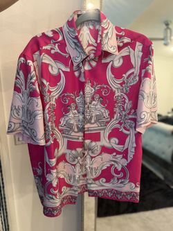 Versace Silk Baroque Shirt – Pink (Heritage Fit) – New w/ Tags  Authentic Versace silk shirt in a bold pink baroque print. This piece is pure statemen