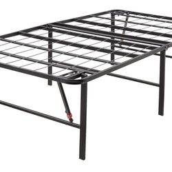 Amazon Basics Bed Frame with Storage, Foldable Metal Platform, Sturdy Steel, No Box Spring Needed, 14 inches High, Tool-Free Setup, Twin X Size, Black