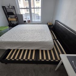 King size bed with frame