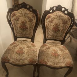 Two Antique Tapestry Chairs