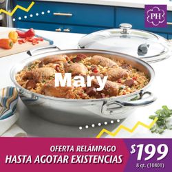 Cacerola Ancha De 8 Qt. Vida Sana De 5 Capas De Acero Inoxidable Princess House