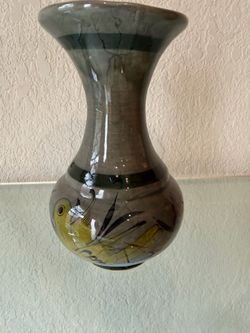 Tonala bud vase 7.5” gray Mexico