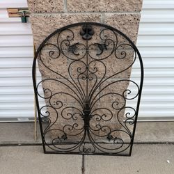 Decorative Black Iron Scrollwork Walk Art Panel Metal 