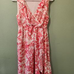 Motherhood Maternity Sleeveless Pink Floral Fancy Dress, Size S