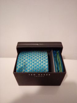 Brand New Ted Baker Tie And Pocket Square Set
