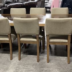 Simulated Live Edge Table & 8 Chairs