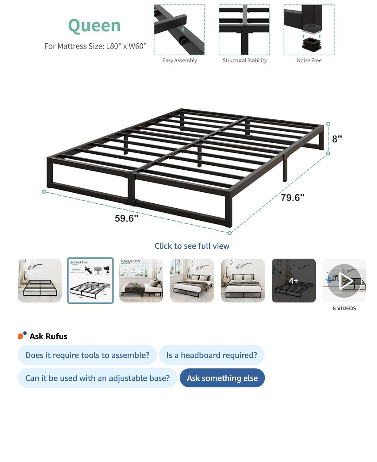 Rad Low-Profile Queen-Size Bed Frame x Great Condition