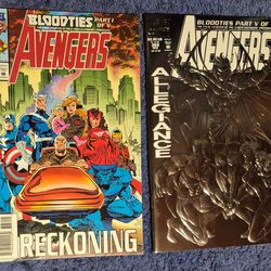 AVENGERS 368 369 BLOODTIES PART 1 & 5 NM 1993 FOIL CVR MARVEL COMICS