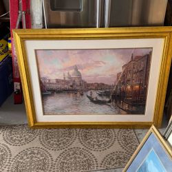 LARGE Thomas Kinkade Framed Art 