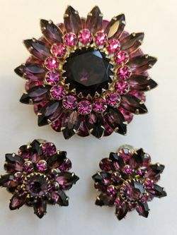 Judy Lee Brooch & Clip-On Earrings 