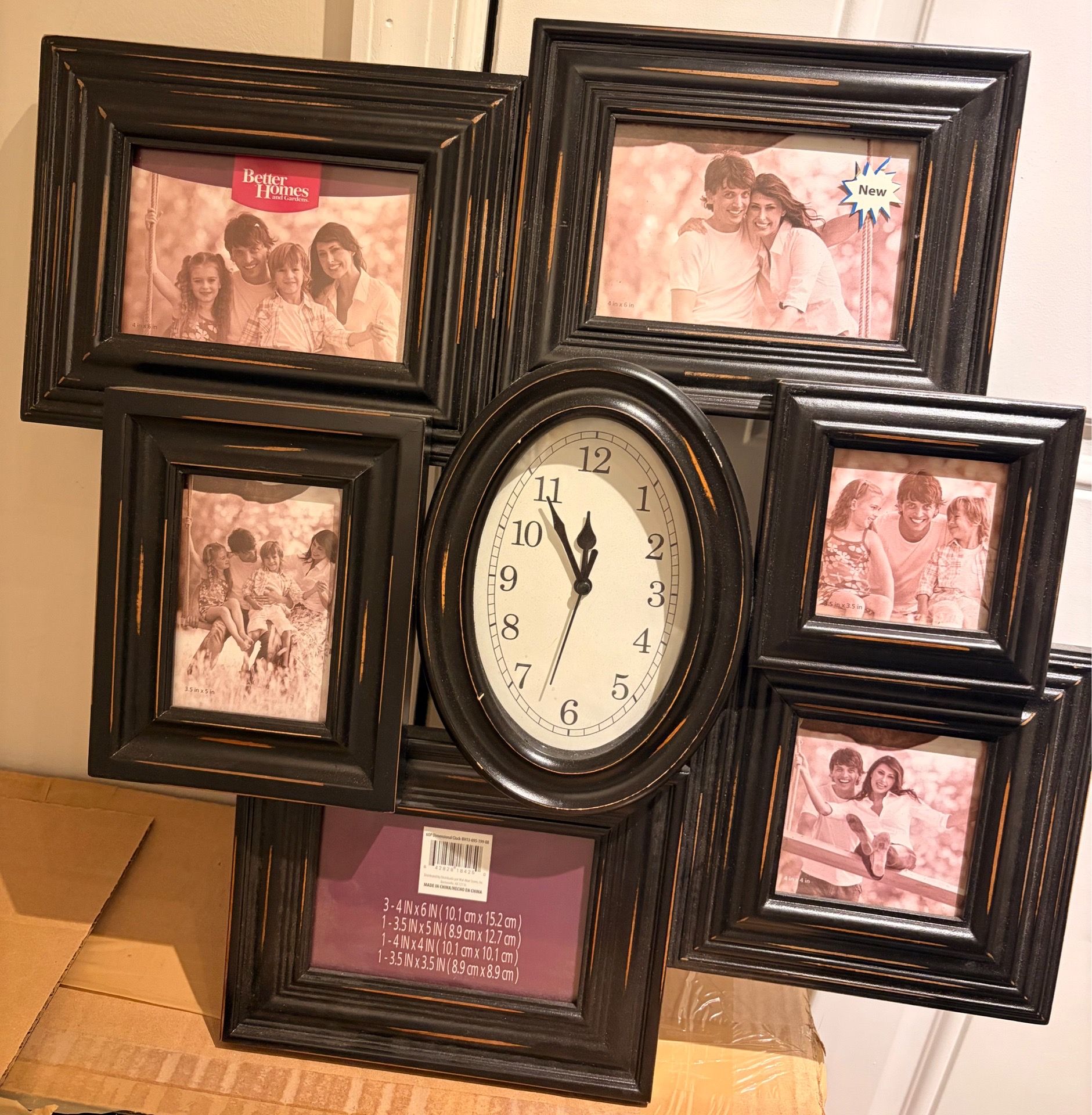 Wall photo album with clock